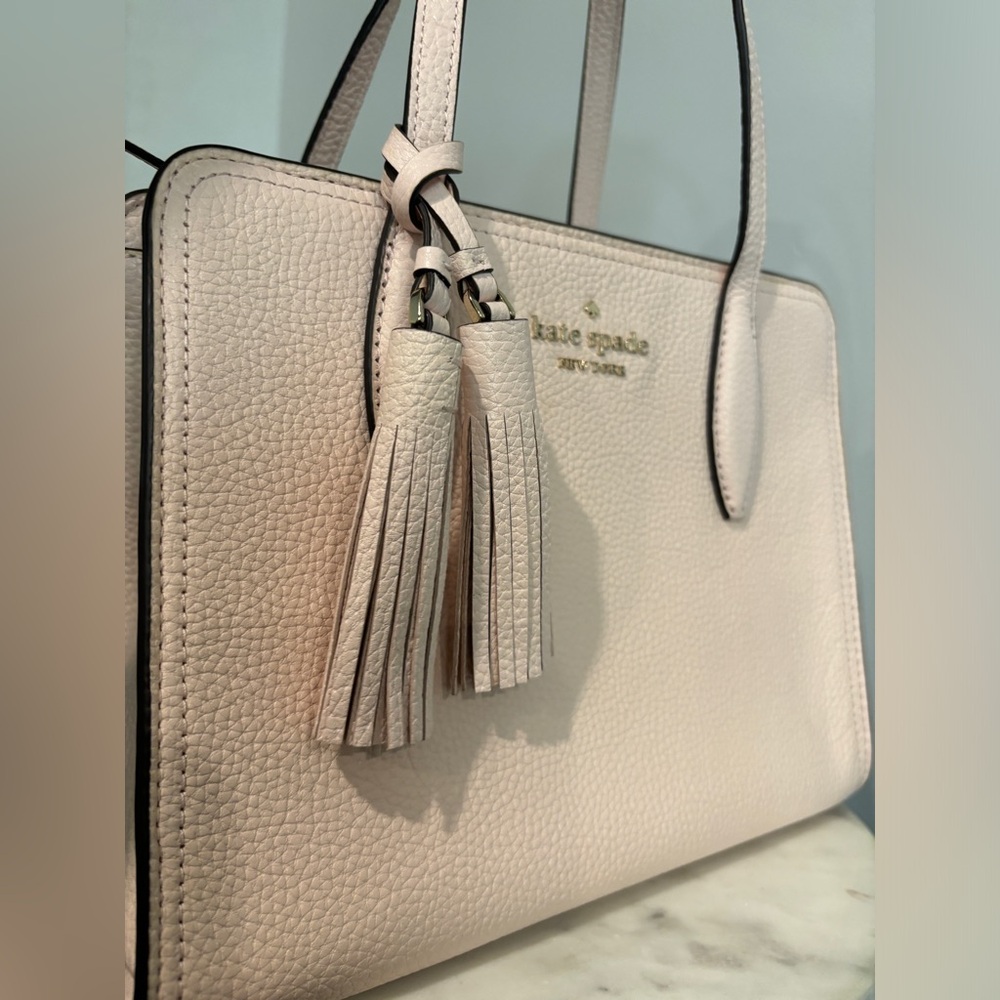 Kate Spade Rowe Medium Top Zip Satchel Peach Puff Blush Pink - Picture 4 of 13